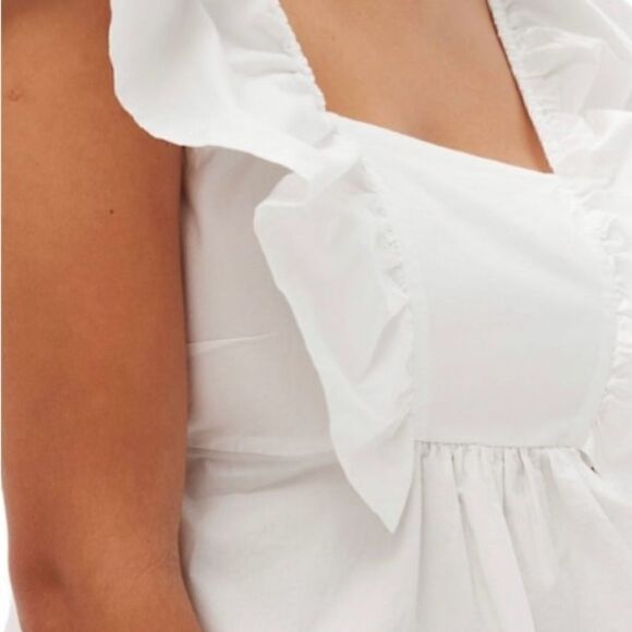 Ganni Ruffle Cotton Poplin Blouse NWT  size 6/38 $ 195.00 - Picture 11 of 11